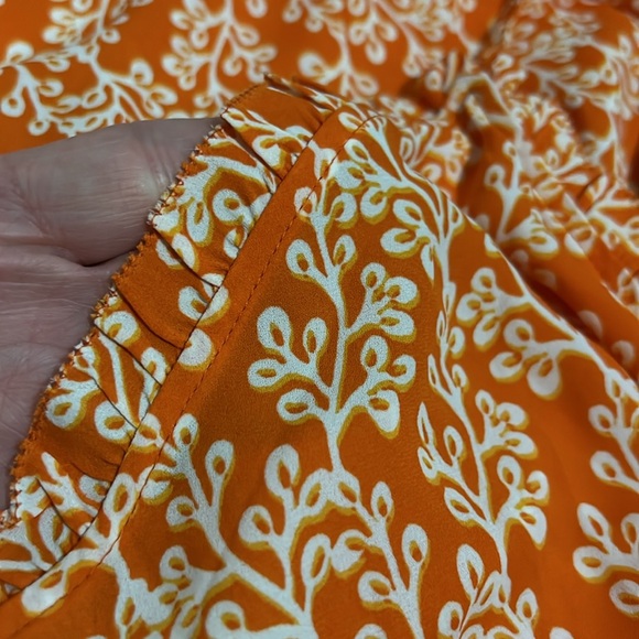 LOFT orange and white flowy Women’s tank top/ size 20W - Picture 6 of 8